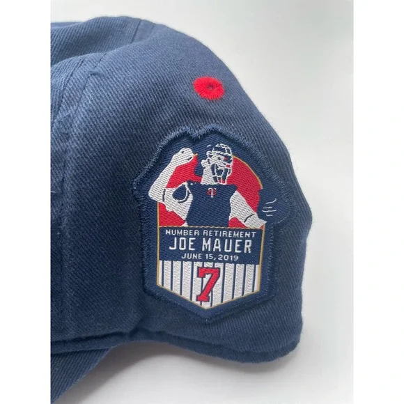 Minnesota Twins Hat Joe Mauer Retirement Blue Red Strapback MLB Cap - Picture 6 of 7